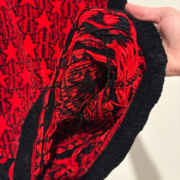 Vivi of Santa Fe Vintage Knit Star print southwestern button sweater black red M - Picture 6 of 6